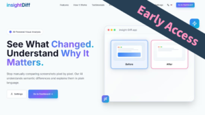 insightDiff - website top page with early access notice